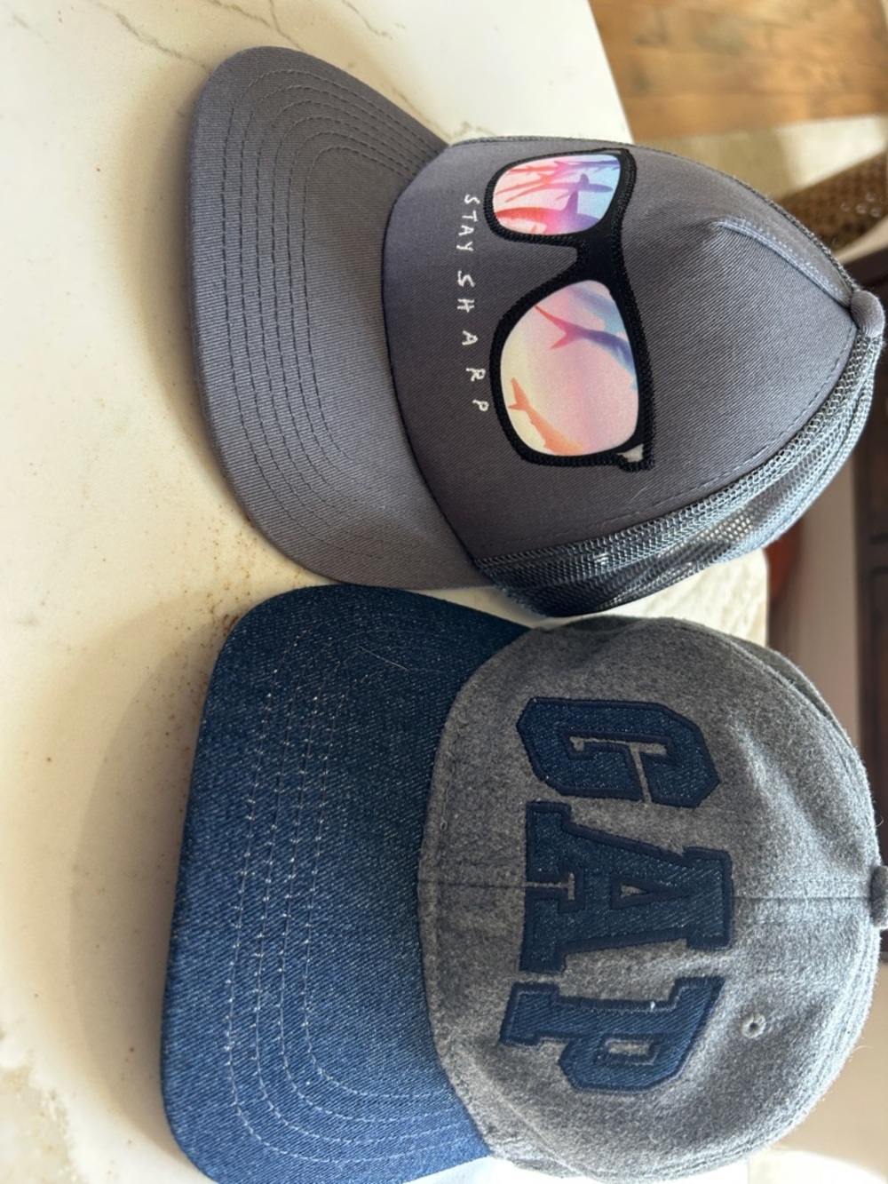 Set of boys baseball/trucker hats, Gap and Old Navy